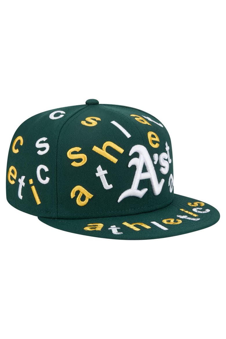 Men's New Era Green Oakland Athletics Team Confetti 59FIFTY Fitted Hat, Alternate, color, Green