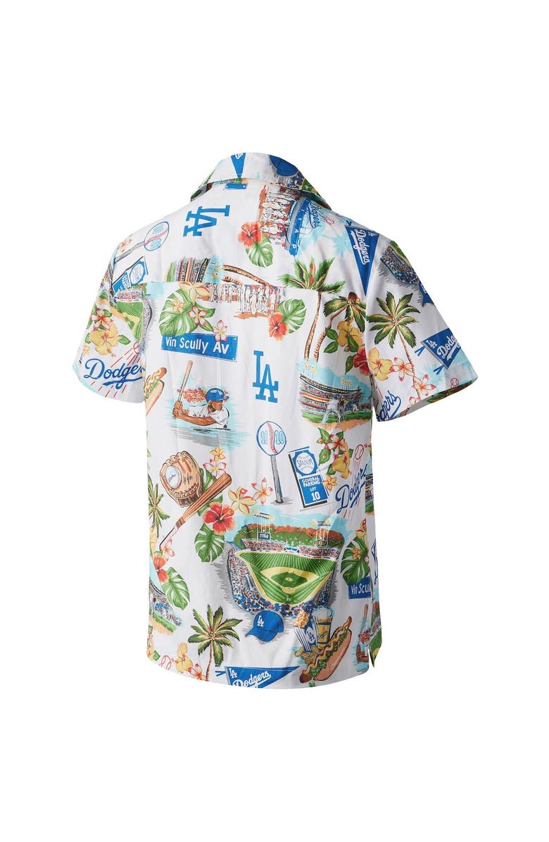 Reyn Spooner Women's Reyn Spooner White Los Angeles Dodgers Scenic Camp Button-Up Shirt, Alternate, color,