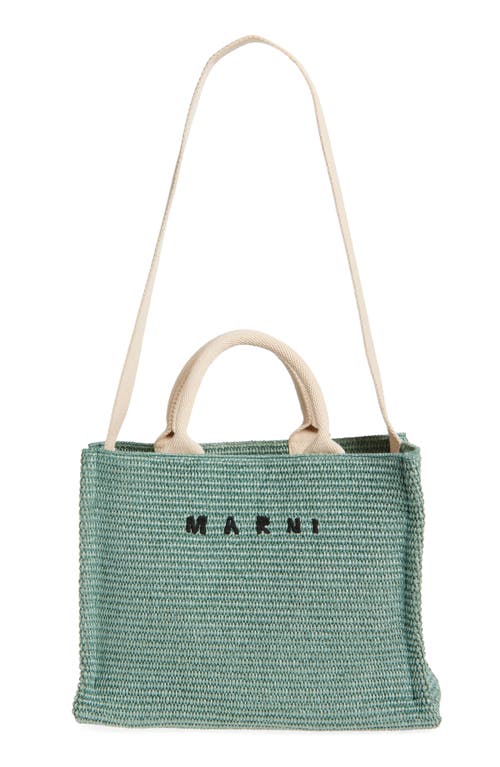Marni Small Woven Tote Bag in Sea/Green at Nordstrom