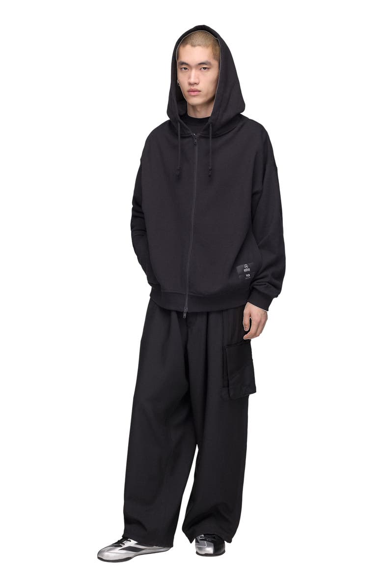 Y-3 F1 Graphic Front Zip Hoodie, Alternate, color, Black
