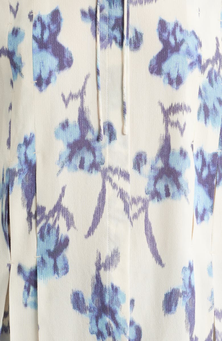 rag & bone Arden Floral Tie Neck Blouse, Alternate, color, Ivory