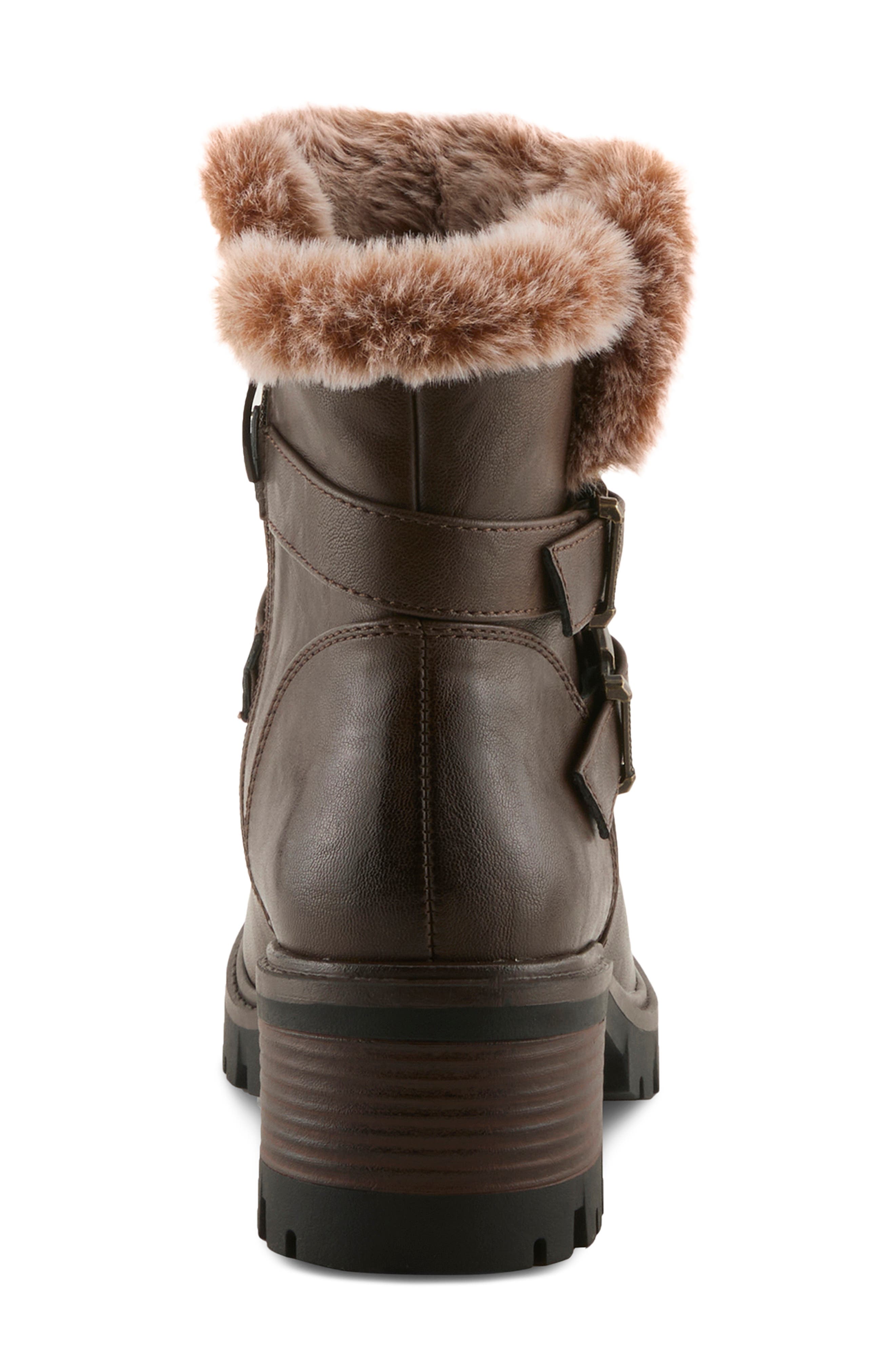 Beartrak Faux Leather Bootie, Alternate, color, DARK BROWN