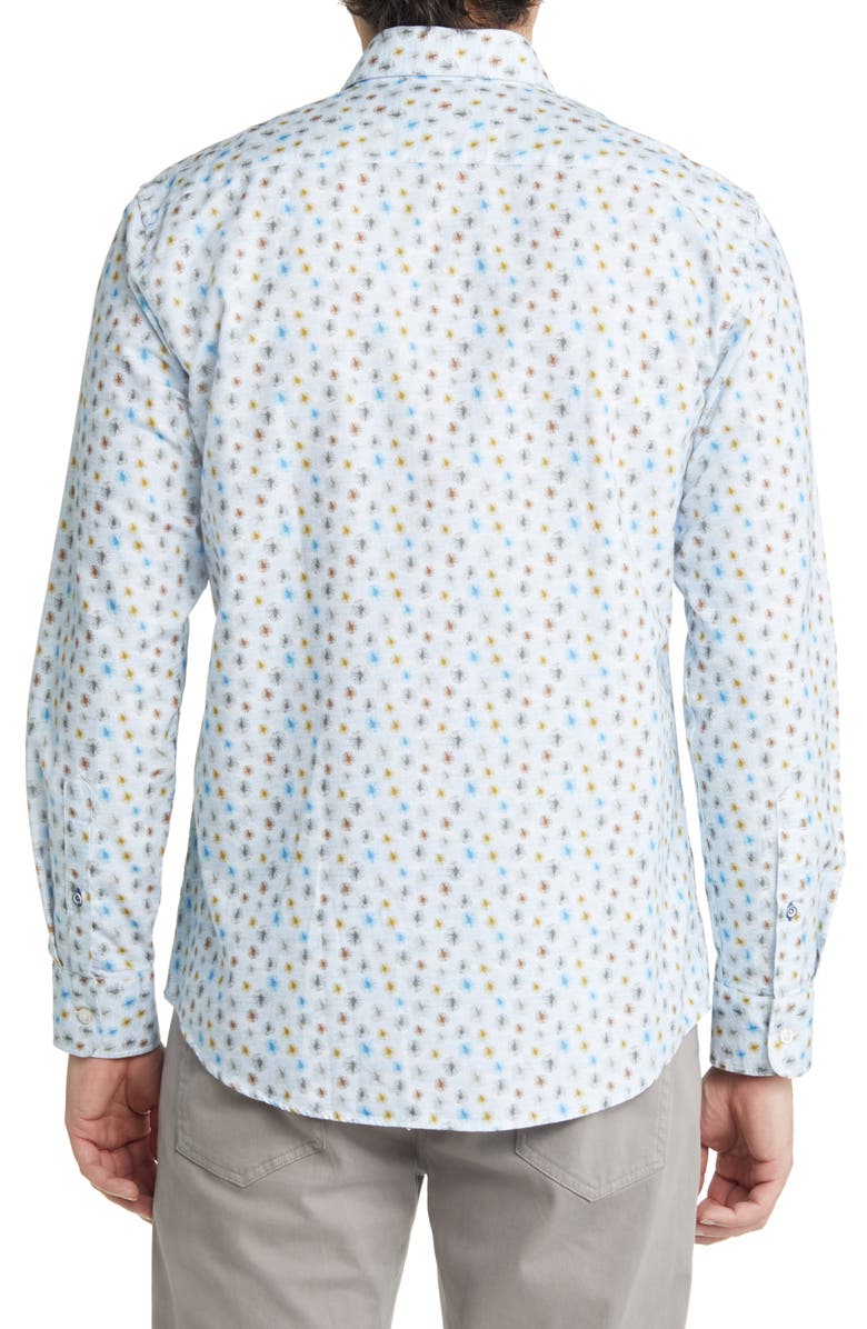 Brax Harold Dandelion Print Button-Up Shirt, Alternate, color, 