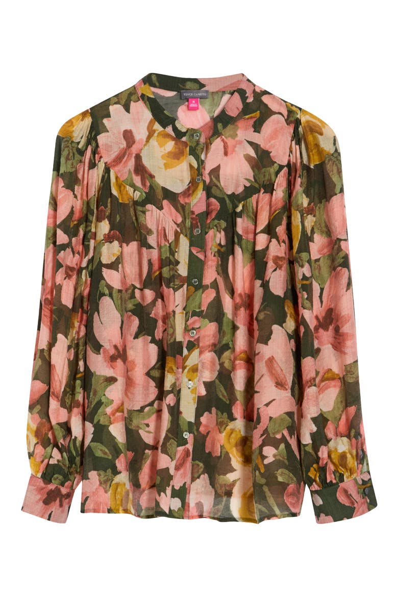 Floral Raglan Sleeve Top, Main, color, KOMBU GREEN
