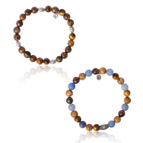 Tiger's Eye & Sodalite Beaded Stretch Bracelets