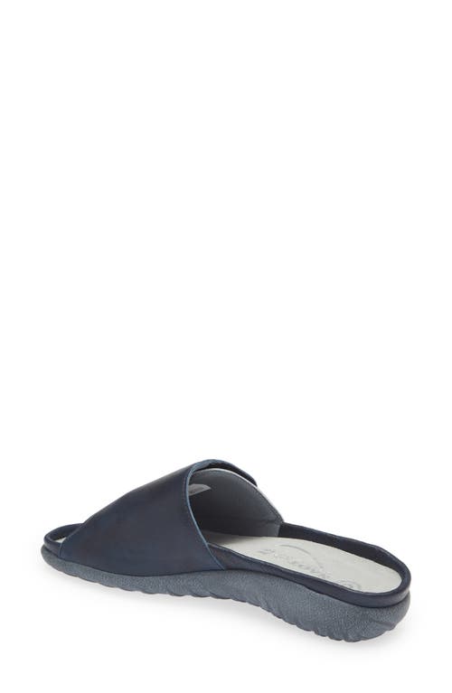 Naot Ipo Slide Sandal In Soft Ink Leather/navy Python