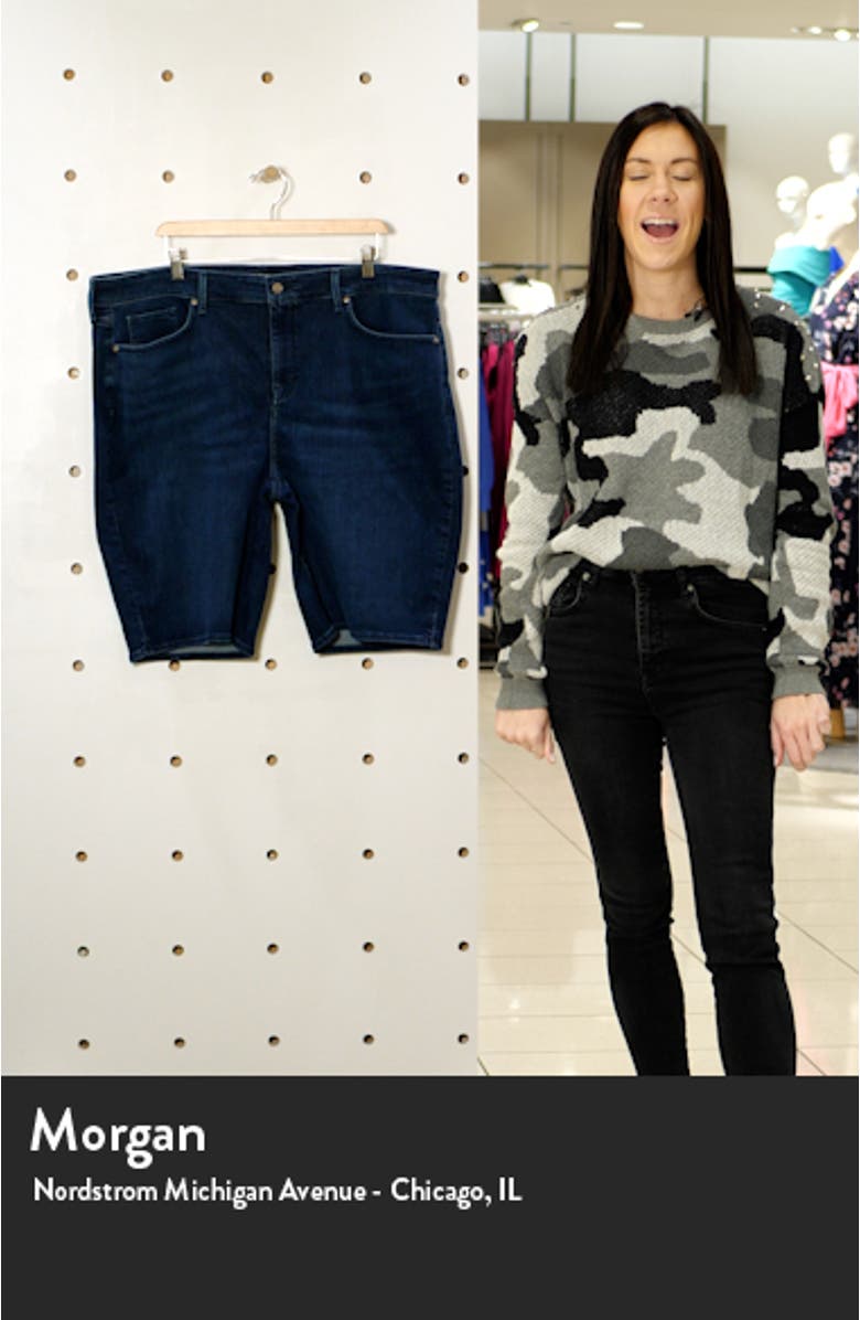 Side Slit Denim Shorts, sales video thumbnail