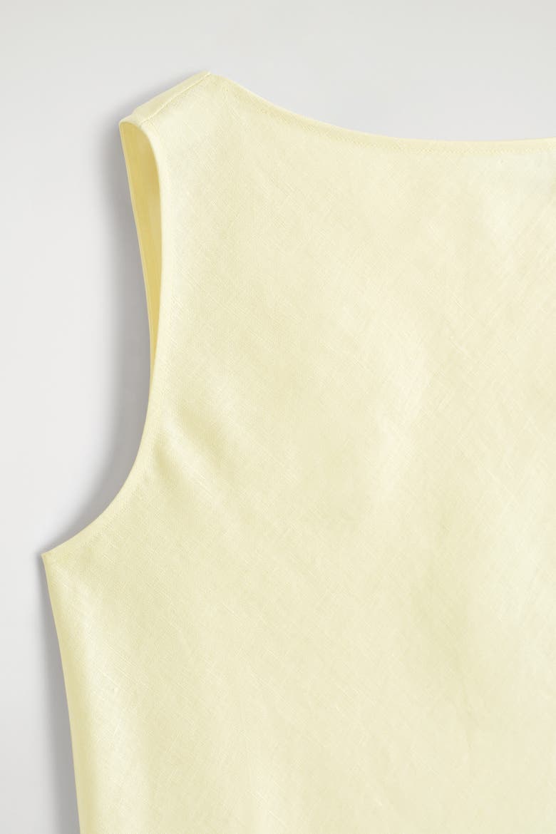 Tailored Linen Mini Dress, Alternate, color, BUTTER YELLOW