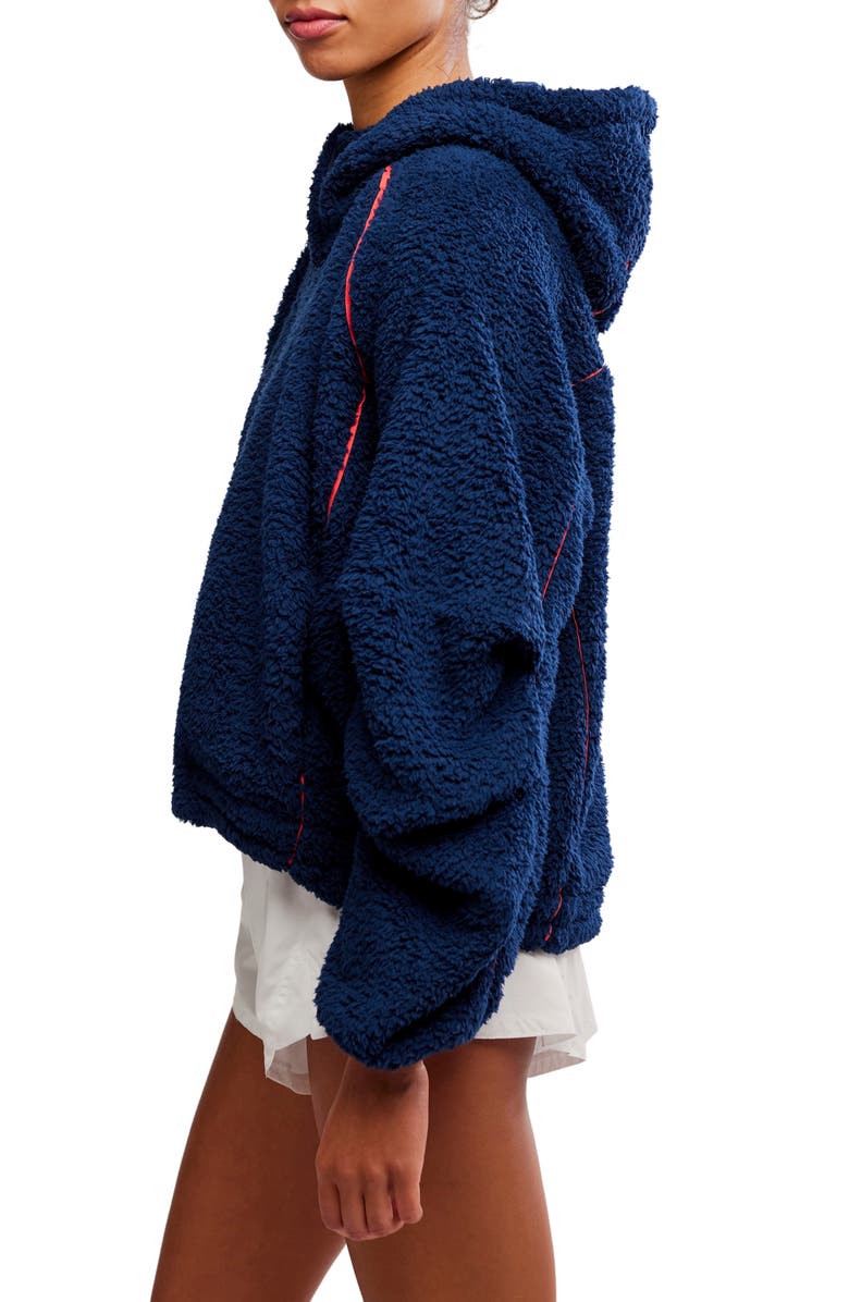 Free People FP Movement Free Flow Fleece Hoodie, Alternate, color, Midnight Navy