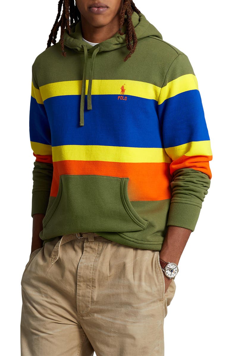 Polo Ralph Lauren Stripe Fleece Hoodie, Main, color, 