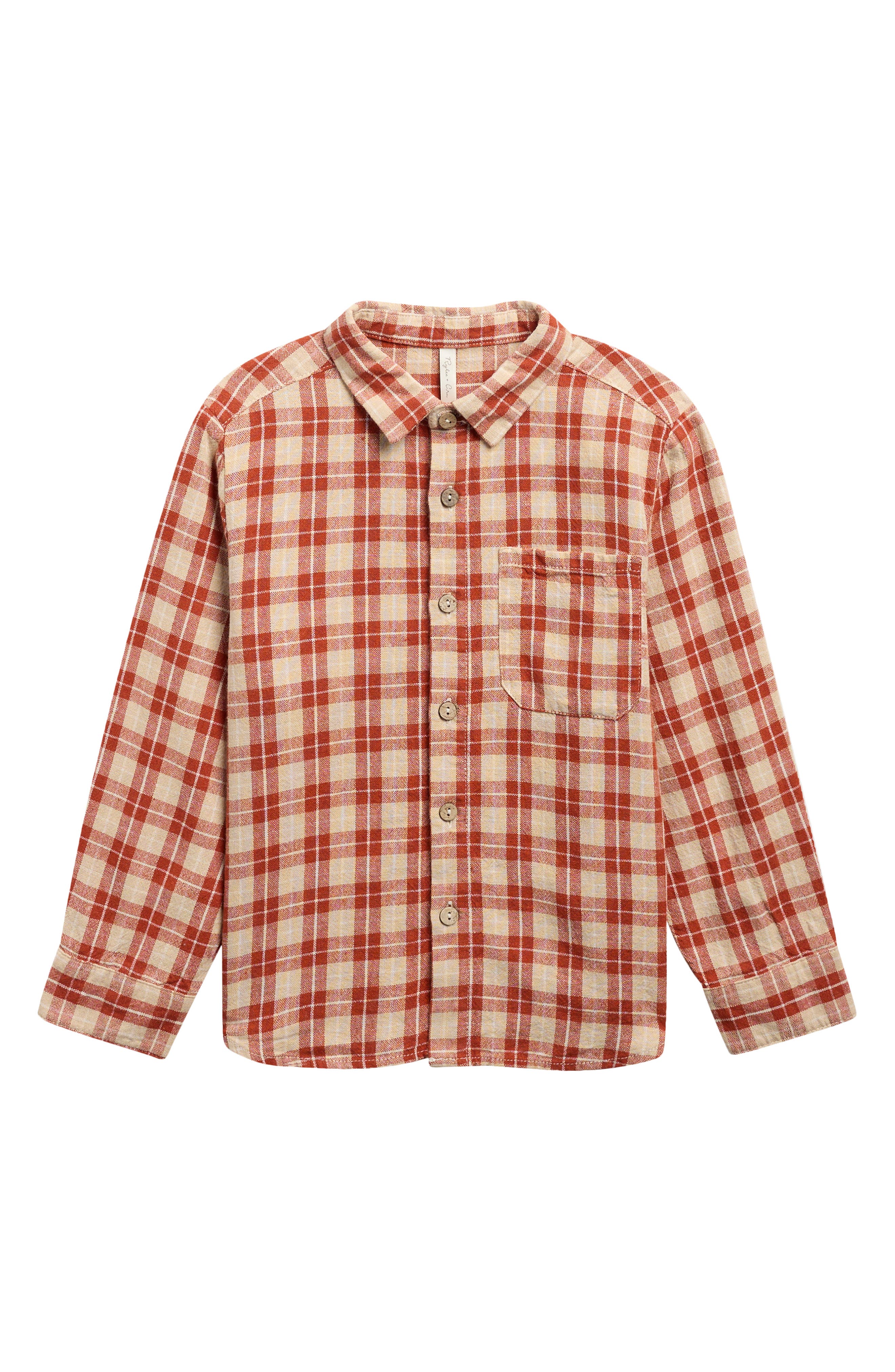 Kids' Plaid Collared Long Sleeve Shirt