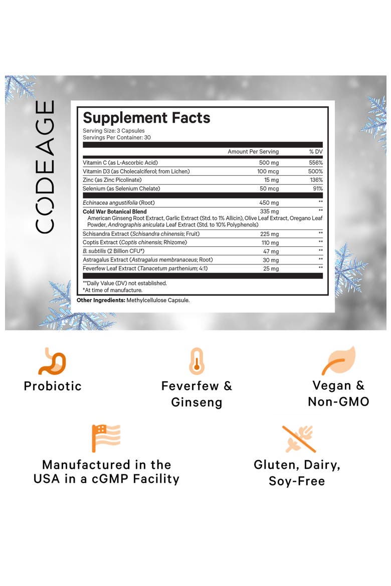 Clearhead Echinacea + Vitamins Supplement, Alternate, color, White
