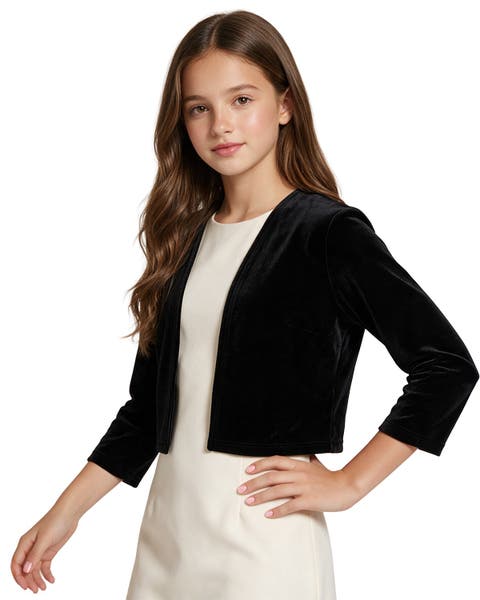 Kid's Cropped Velvet Bolero Jacket