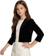 Un Deux Trois Kid's Cropped Velvet Bolero Jacket