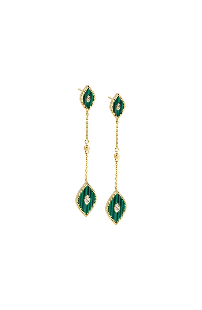 BY ADINA EDEN Double Evil Eye Colored Stone Drop Stud Earring, Main, color, 