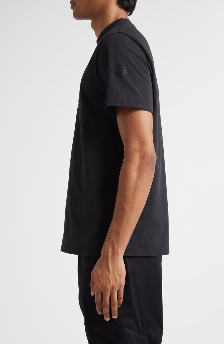 Moncler Black Mountain Logo Cotton Graphic T-Shirt, Alternate, color, Smoky Black