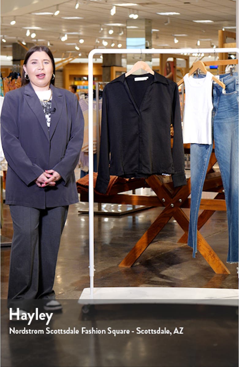 Lace-Up Back Button-Up Blouse, sales video thumbnail