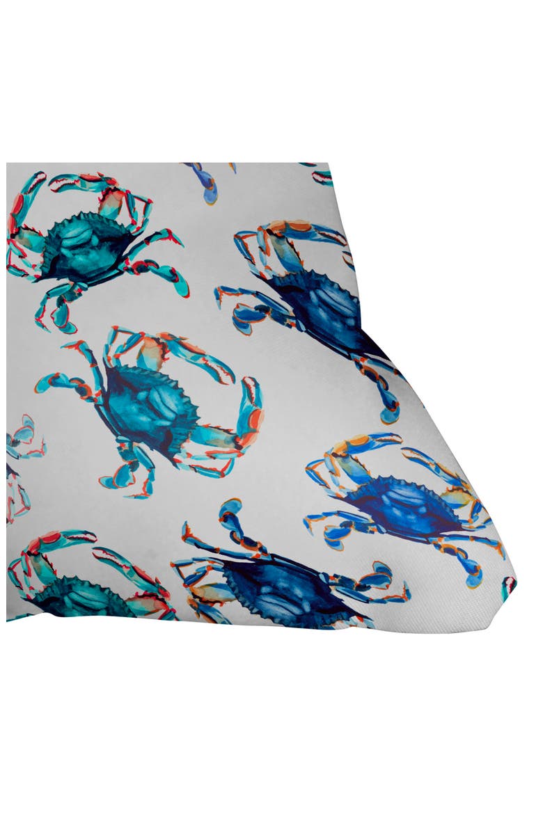 Blue Crab Square Throw Pillow, Alternate, color, BLUE