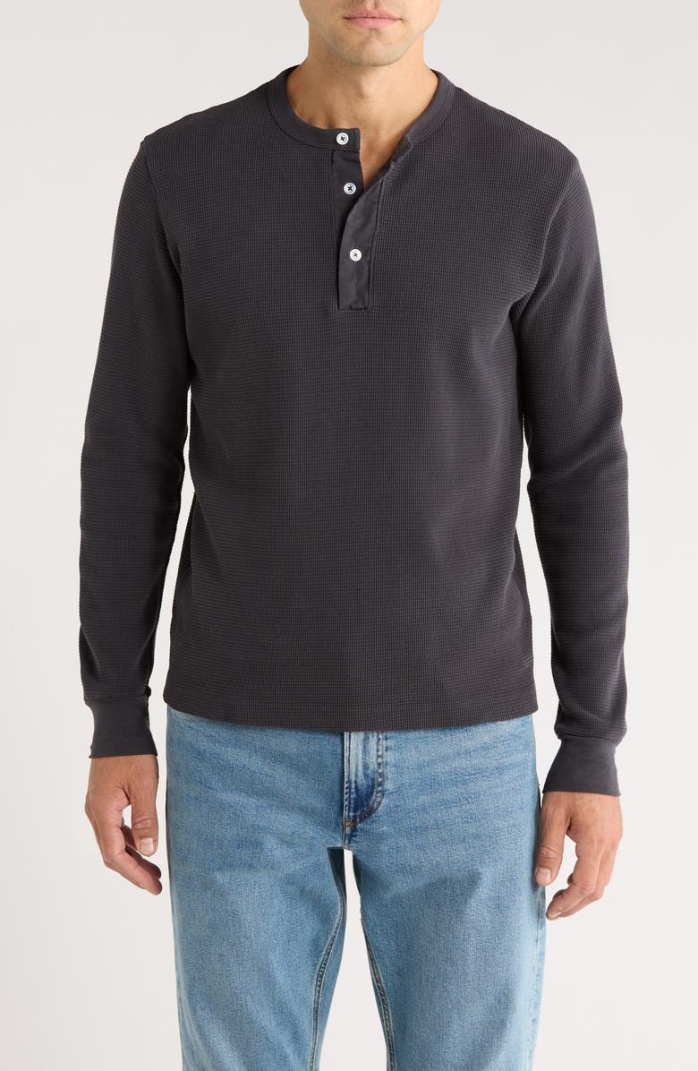 925 Originals Stock Waffle Knit Henley, Main, color, Washed Black