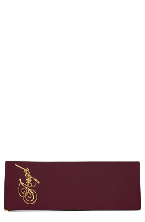 Jeffrey Campbell Halo-c Leather Clutch In Wine Satin