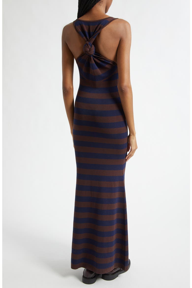 Stripe Back Knot Maxi Sweater Dress, Alternate, color, MIDNIGHT/ TEAK