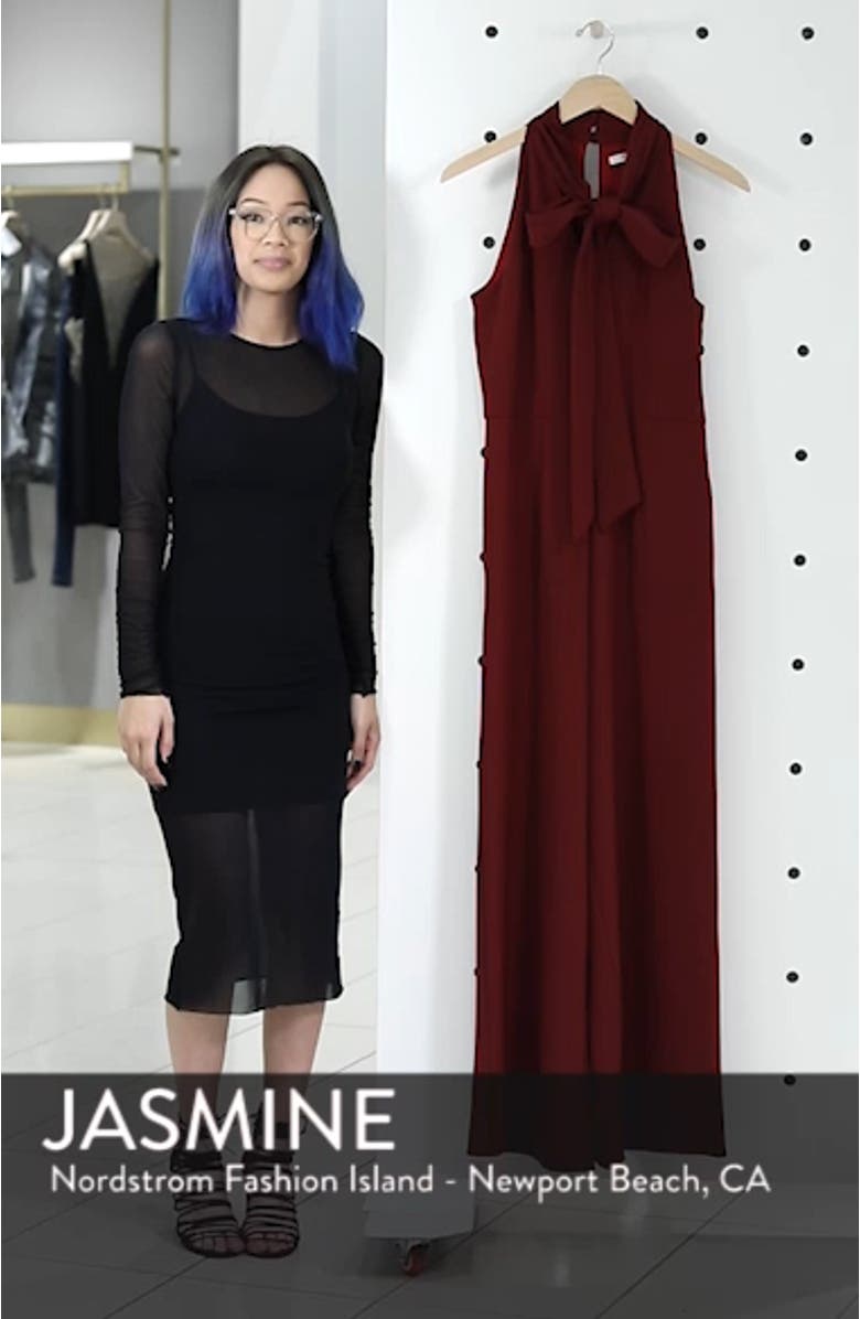Tie-Neck Halter Jumpsuit, sales video thumbnail