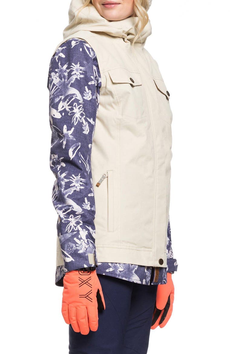 Ceder Snow Jacket, Alternate, color, MID DENIM BLEACHED FLOWERS