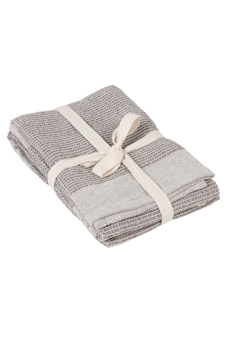 Grey Cotton Waffle Weave Tea Towels, Set of 2, Main, color, Grey