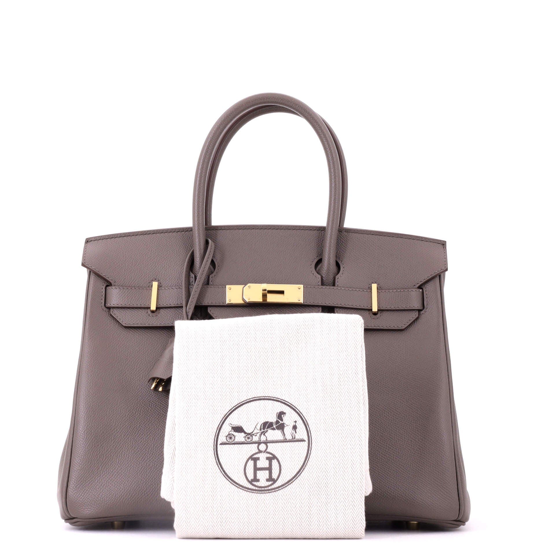 Pre-Owned Hermes Birkin Handbag Grey Epsom with Gold Hardware 30, Alternate, color, Etain