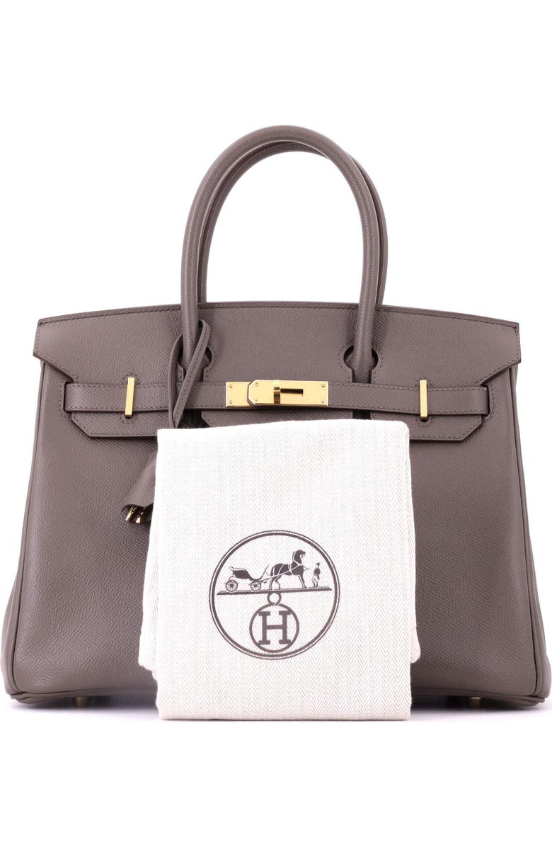 Pre-Owned Hermes Birkin Handbag Grey Epsom with Gold Hardware 30, Alternate, color, Etain