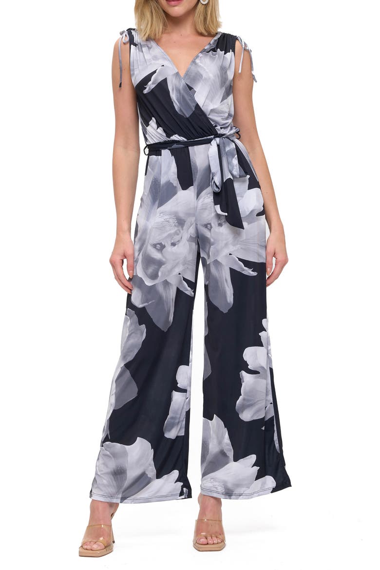 Wide Leg Jumpsuit, Main, color, BLACK/ WHITE