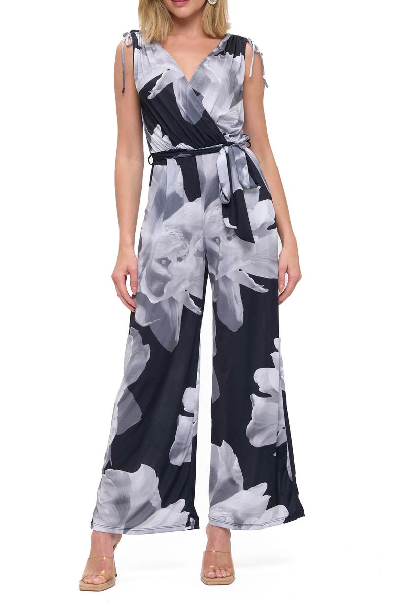 O.L. Wide Leg Jumpsuit, Main, color, Black/ White