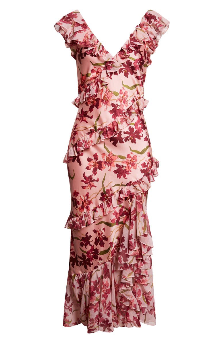 Cinq à Sept Ora Trailing Hibiscus Sleeveless Maxi Dress, Alternate, color, Blush Petal Multi