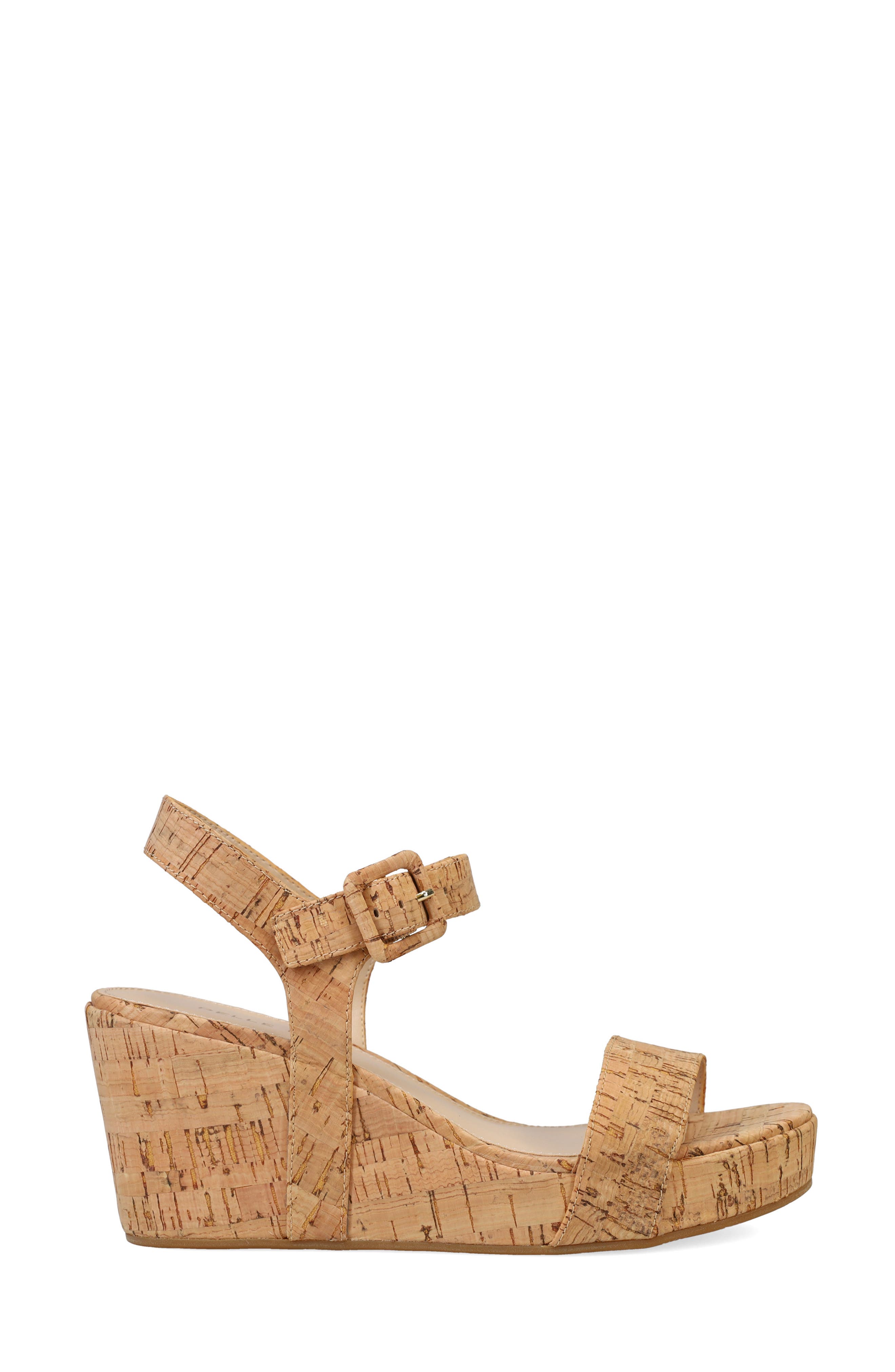 Pelle Moda Wiltz Ankle Strap Platform Wedge Sandal, Alternate, color, Natural