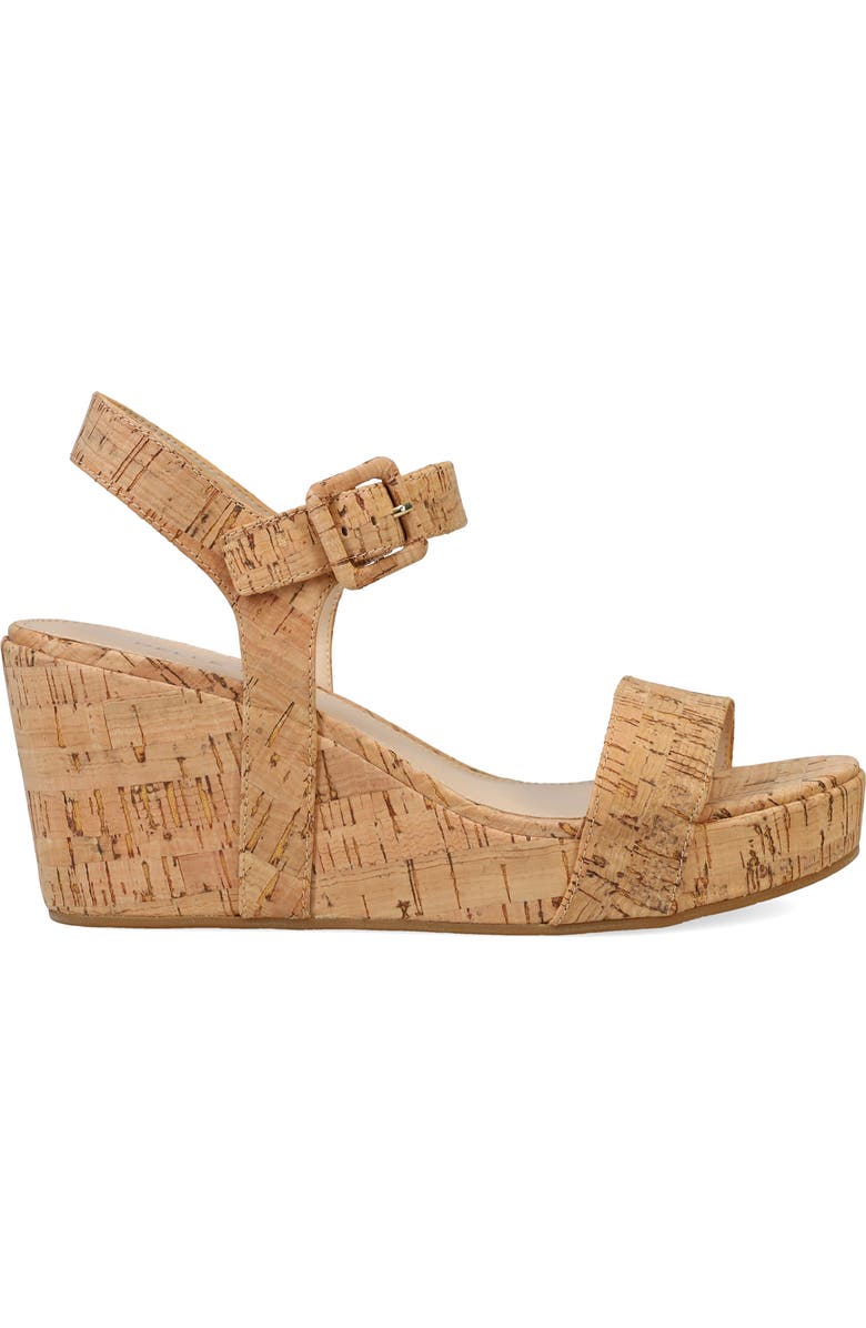 Pelle Moda Wiltz Ankle Strap Platform Wedge Sandal, Alternate, color, Natural