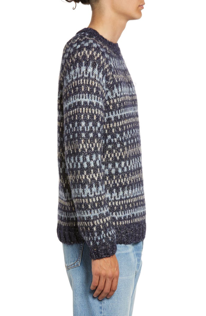 A.P.C. Pull Leonhard Fair Isle Wool Blend Crewneck Sweater, Alternate, color,