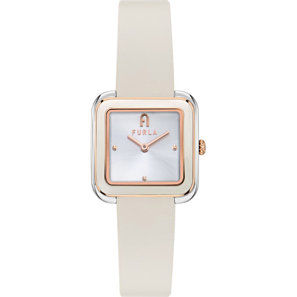 Furla Heritage Crystal Square Rose Gold Tone Bracelet Watch, 27.5mm In Multi