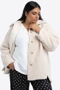 SEE ROSE GO Teddy Bear Shirt Jacket Plu Size