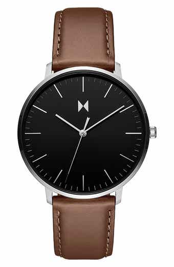 MVMT Legacy Slim Leather Strap Watch 42mm Nordstrom