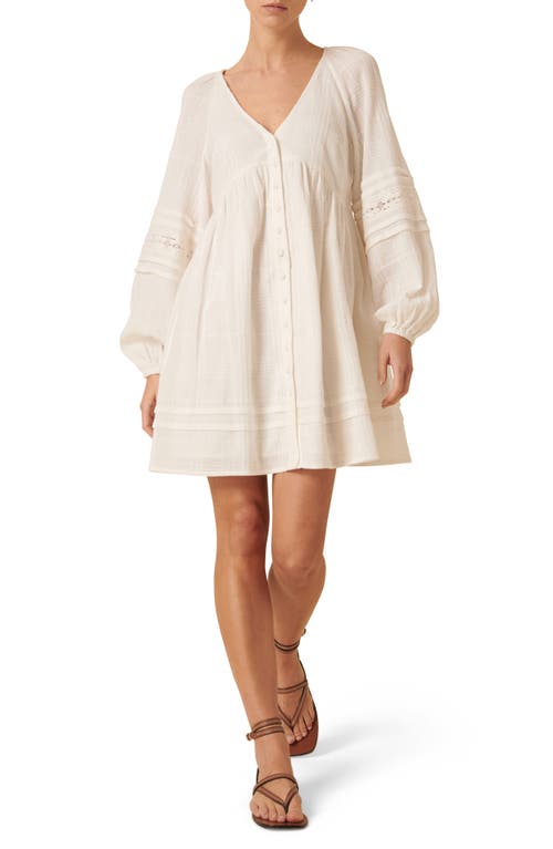 NOBODY'S CHILD NOBODY'S CHILD SHANICE LONG SLEEVE ORGANIC COTTON BABYDOLL MINIDRESS
