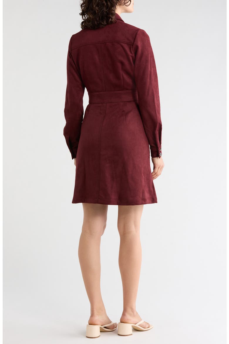 Button Front Dress, Alternate, color, MERLOT