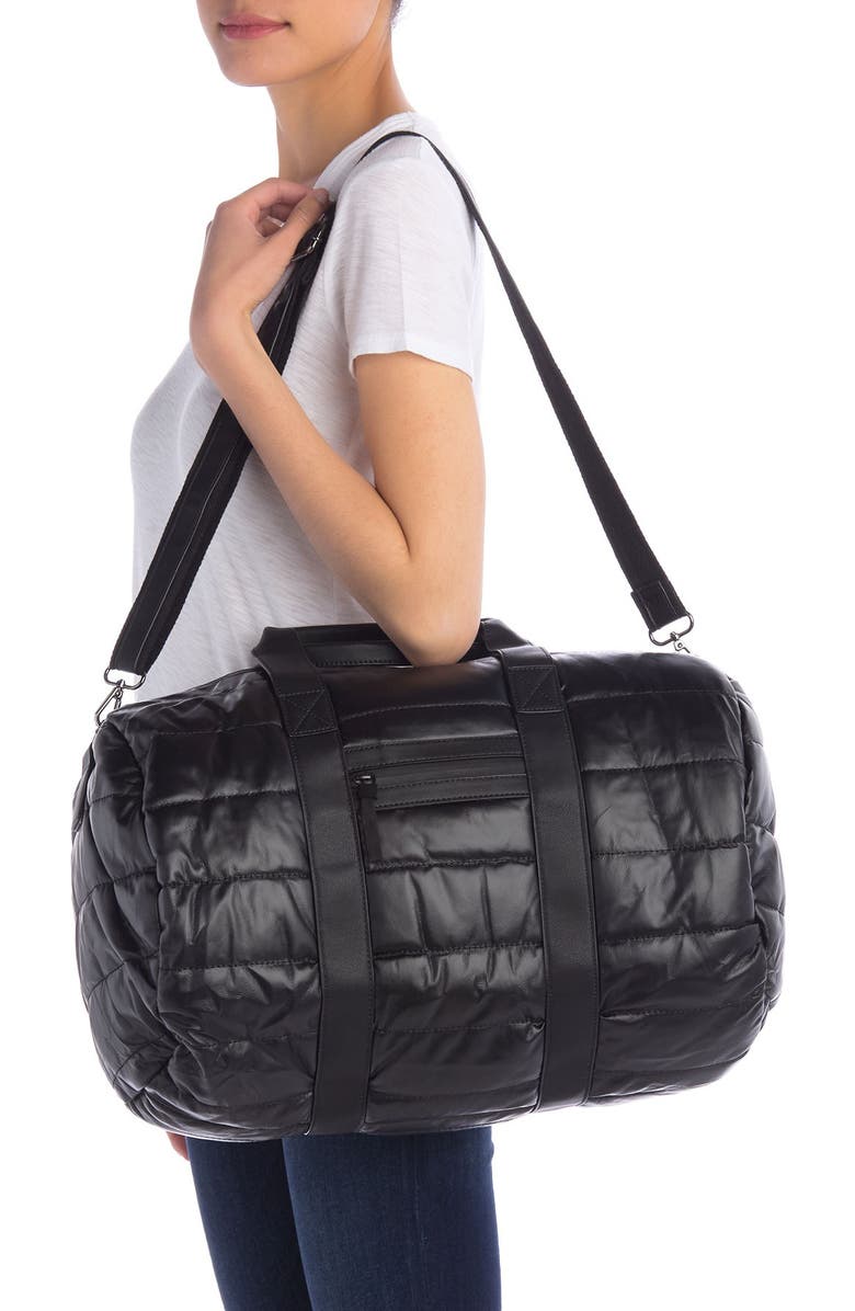 URBAN EXPRESSIONS HANDBAGS Metallic Quilted Puffer Duffle Bag, Alternate, color,