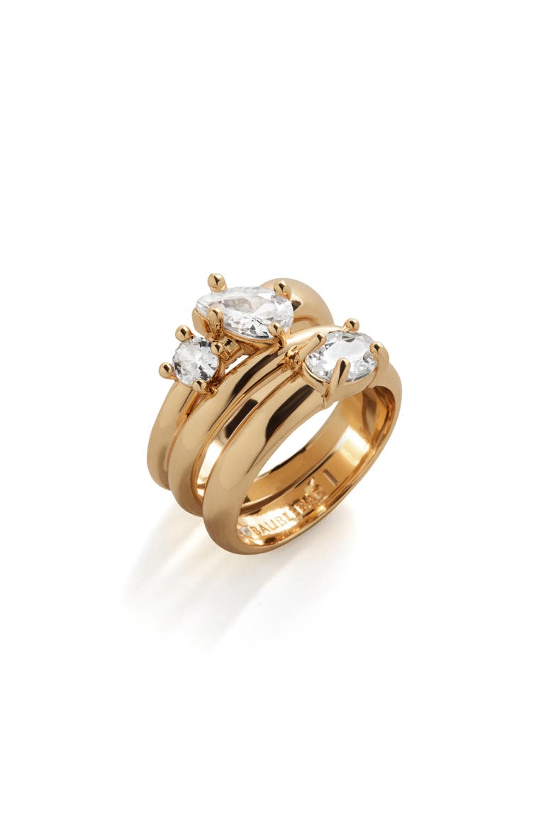 Angela Set of 3 Rings, Alternate, color, CLEAR