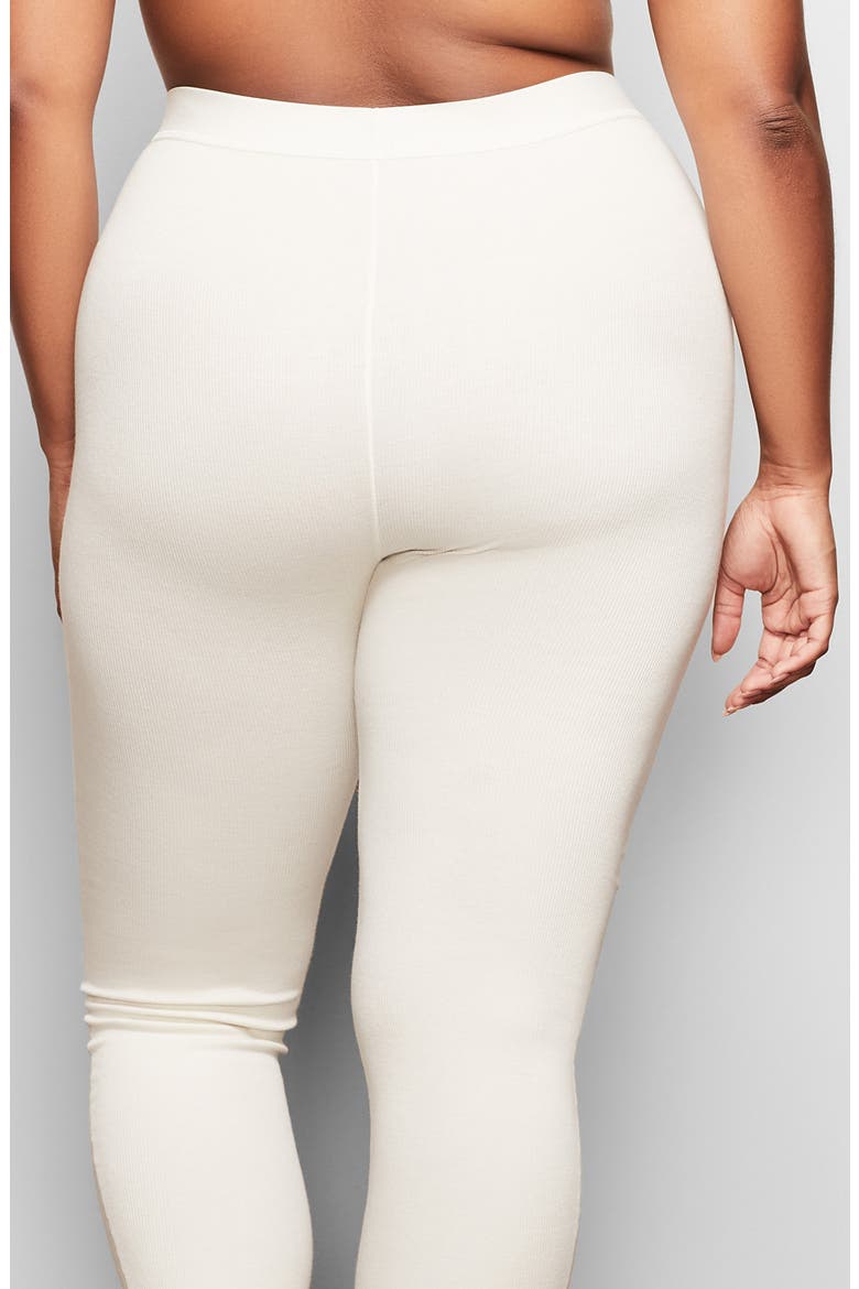 Stretch Cotton Rib Leggings, Alternate, color, BONE