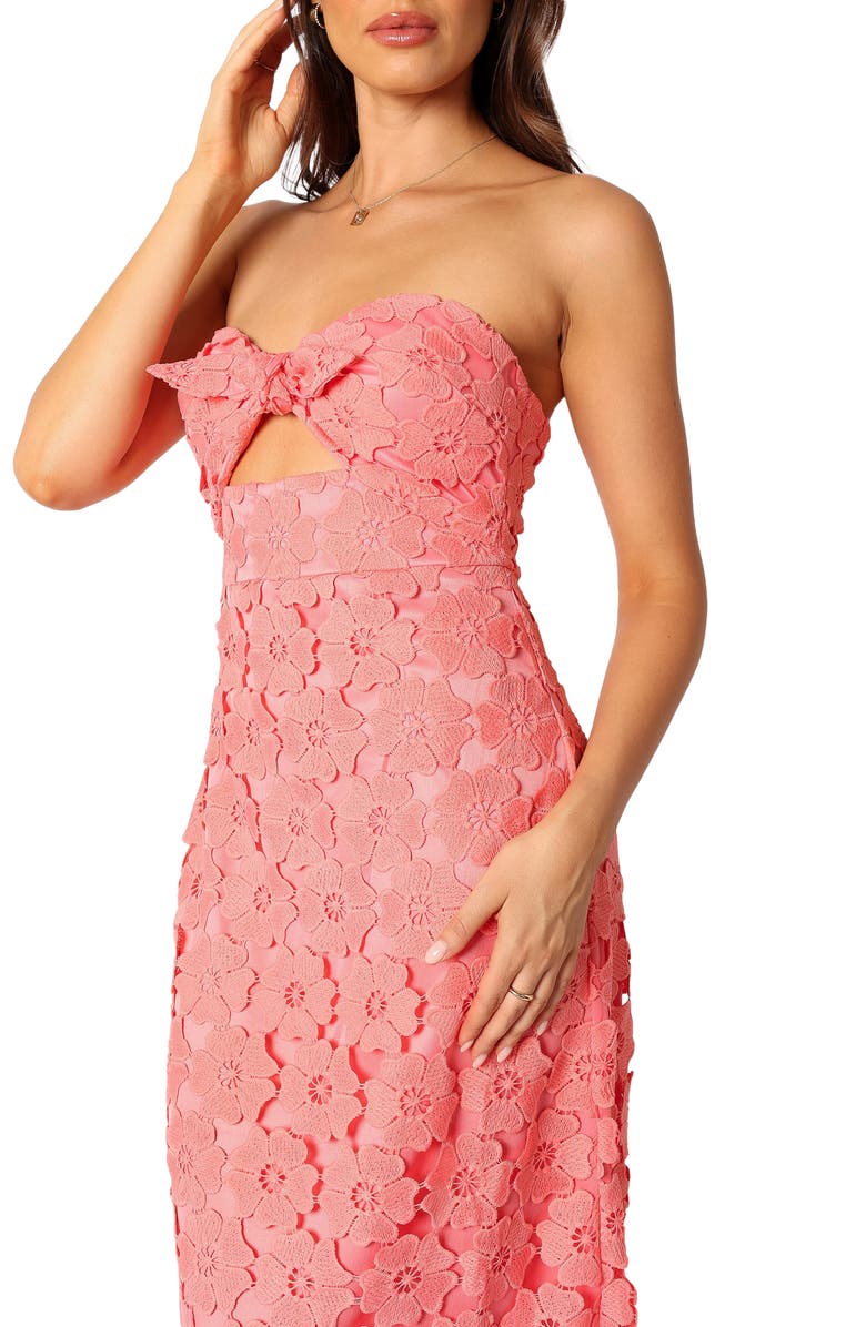Petal & Pup Tyler Lace Strapless Maxi Dress, Alternate, color, Watermelon
