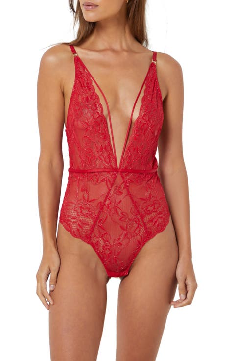 Envoutante Metallic Lace Teddy
