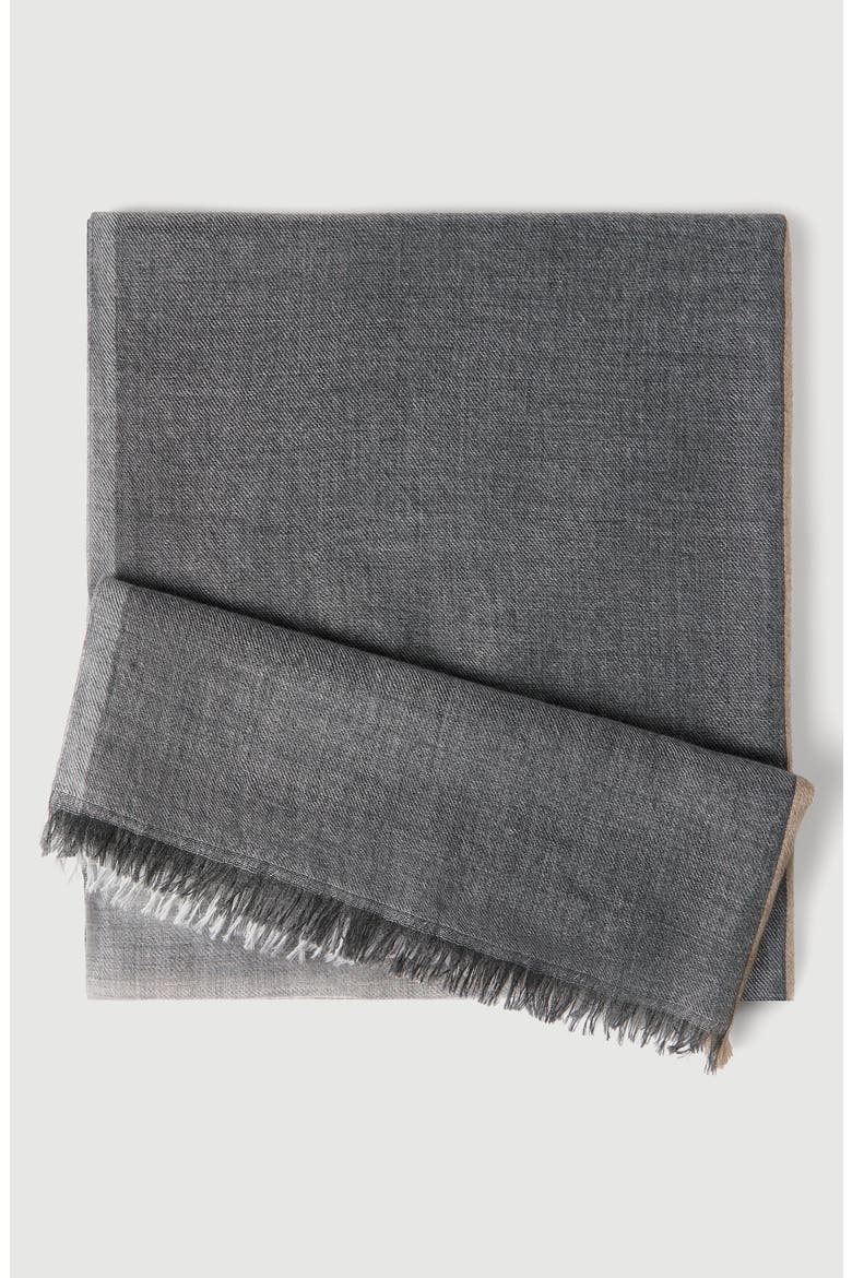Cashmere and silk color block scarf, Alternate, color, Lead