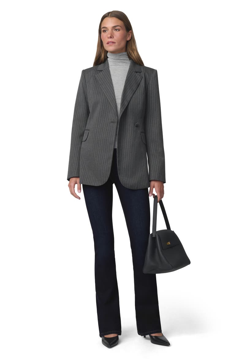 The Mecah Pinstriped Wrap Blazer, Alternate, color, CHARCOAL PINSTRIPE