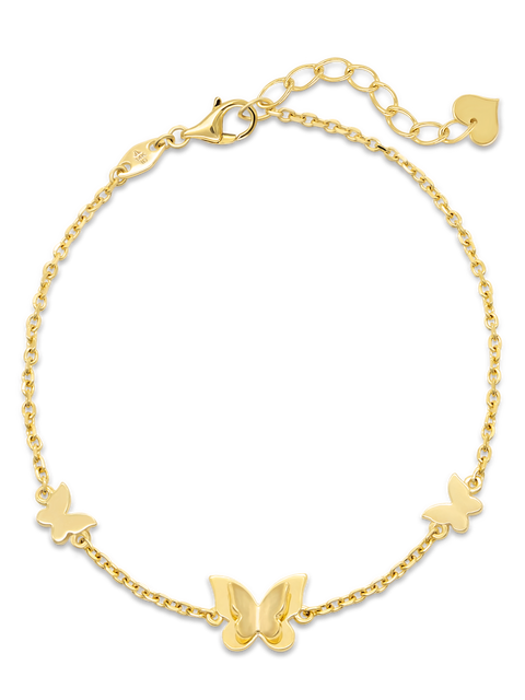 Butterfly Chain Bracelet in 14K Gold, 8mm