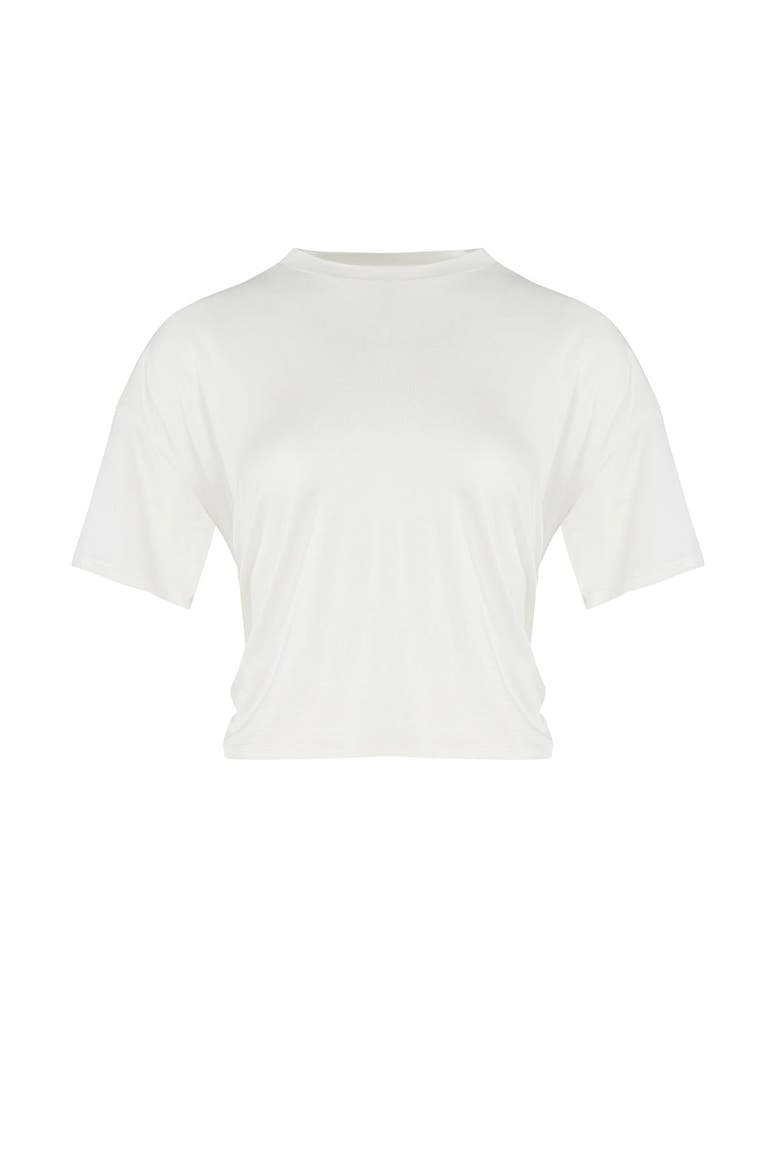 Free Heaven Crop Draped Tshirt, Alternate, color, white blanc de blanc